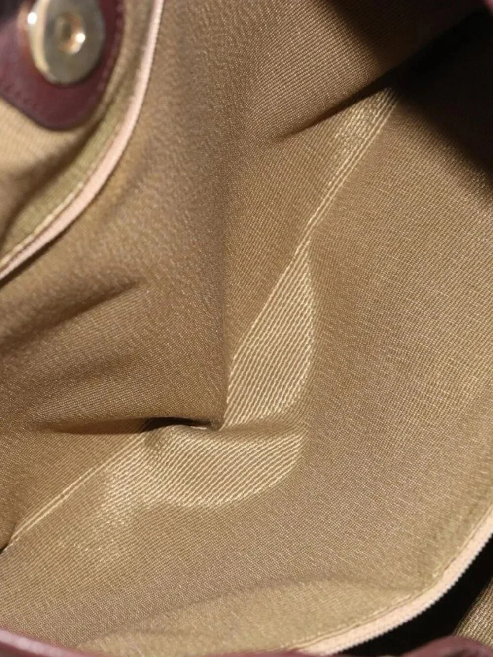 Salvatore Ferragamo Shoulder Bag Canvas Beige Gold Auth hk3800